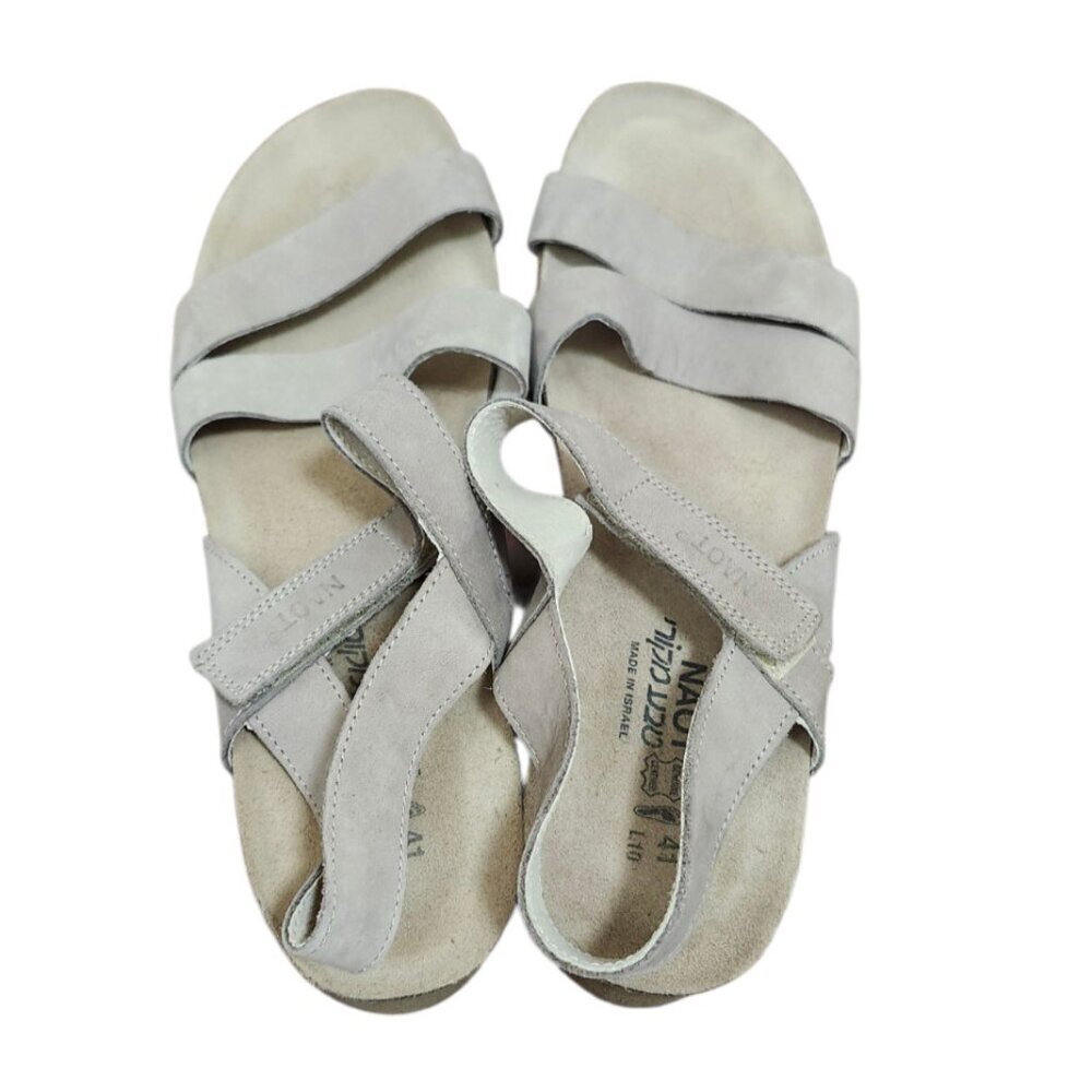 NAOT Kayla Leather Comfort Sandals Beige Taupe Cork Footbed Women EU 41 US 10 - Picture 6 of 14